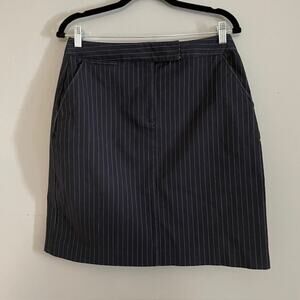 Talbots Navy Pinstripe Stretch Skirt – 10 P | Cotton Blend